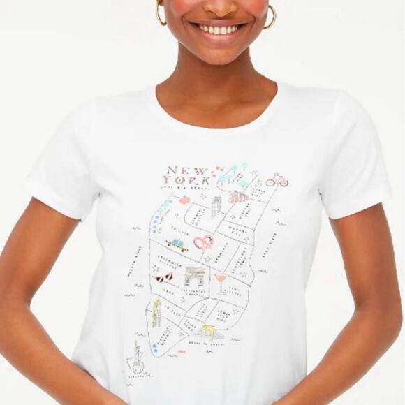 J. Crew NYC Map Collectors Tee NWT Size Small - Picture 1 of 7
